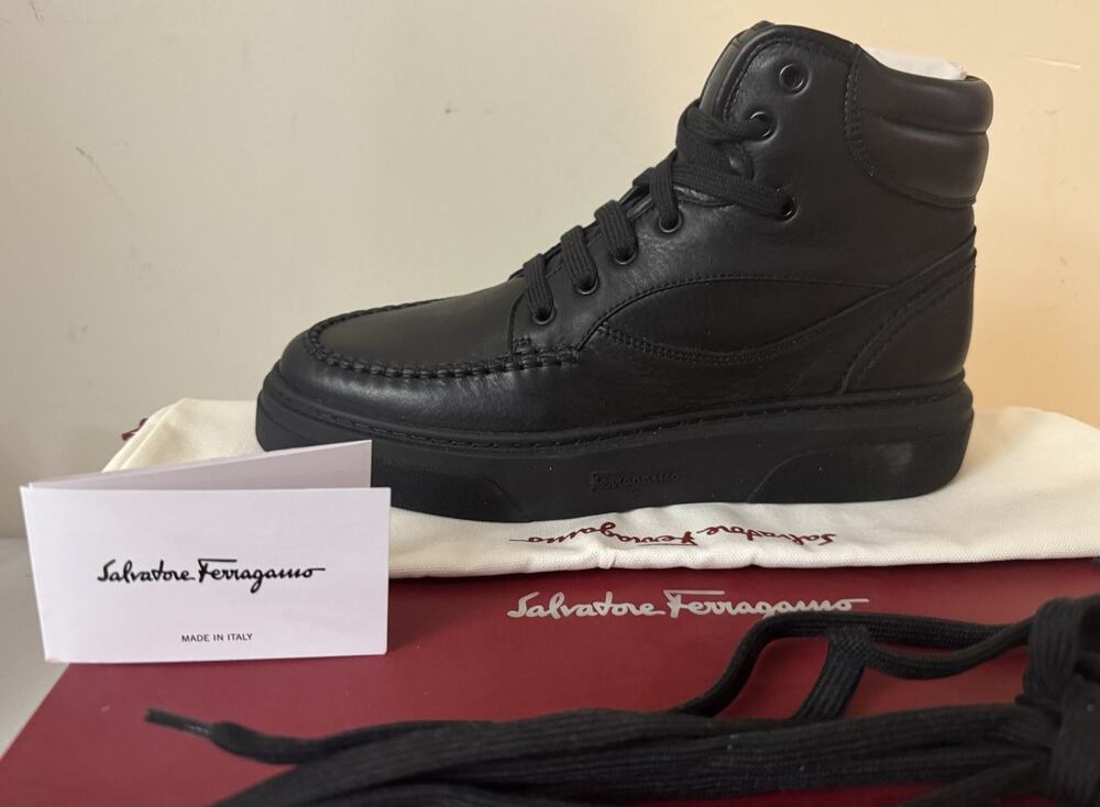 NIB Salvatore Ferragamo ‘Cassina’ Lace-Up Boot High-Top Sneakers Size 9 $995.00
